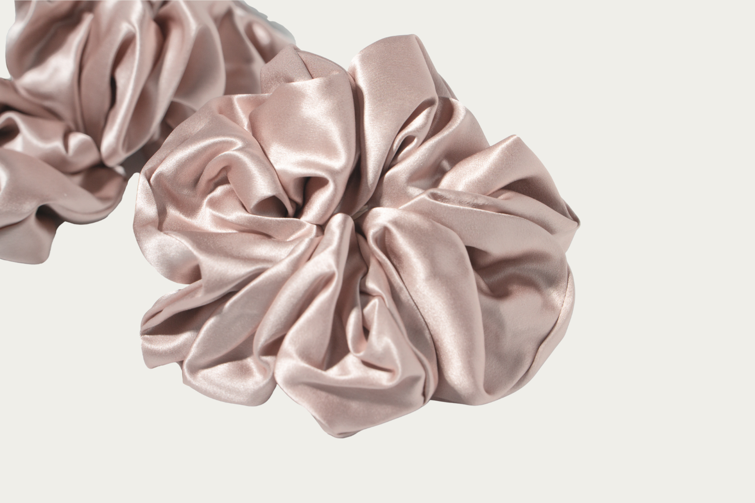 Light pink silk scrunchie